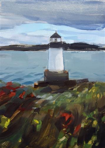 "Winter Island Lighthouse, Salem, MA (no.143)" original fine art by Michael William "Winter Island Lighthouse, Salem, MA (no.143)" original fine art by Michael William