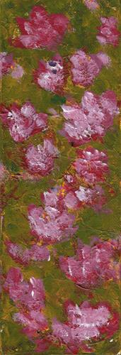 "Pink Flowers on Olive II" original fine art by Donna Vieth "Pink Flowers on Olive II" original fine art by Donna Vieth