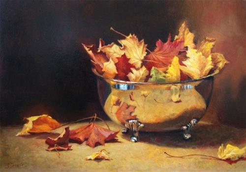 "Autumn in a Silver Bowl" original fine art by Susan N Jarvis "Autumn in a Silver Bowl" original fine art by Susan N Jarvis