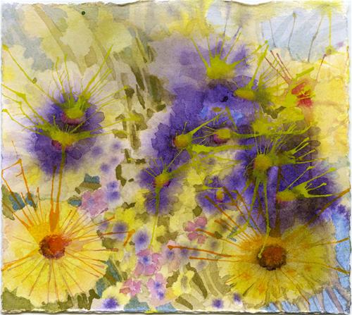 "Yellow & Purple" original fine art by Eileen Hennemann "Yellow & Purple" original fine art by Eileen Hennemann