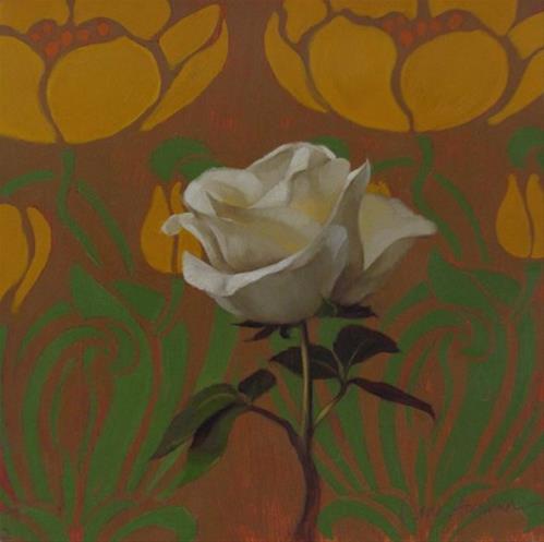 "Rose on Poppy Pattern" original fine art by Diane Hoeptner "Rose on Poppy Pattern" original fine art by Diane Hoeptner