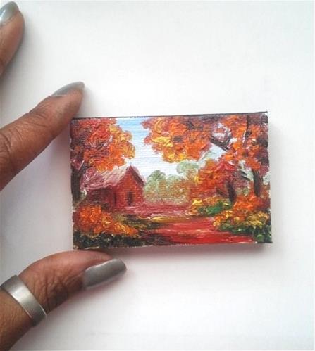 "House in the Woods" original fine art by Camille Morgan "House in the Woods" original fine art by Camille Morgan