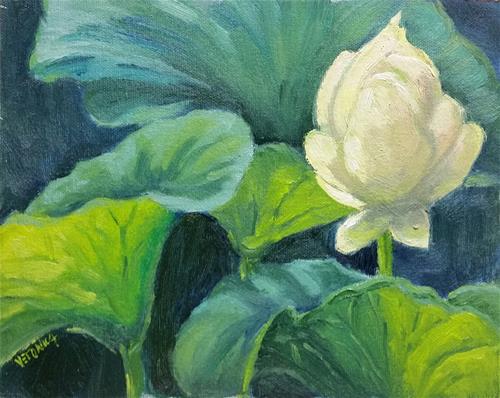"Lily pads-en plein air" original fine art by Veronica Brown "Lily pads-en plein air" original fine art by Veronica Brown