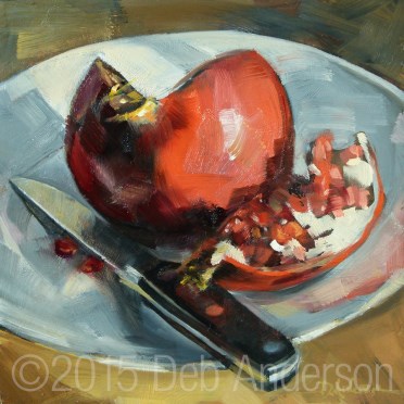 "Oil Painting: Pomegranate" original fine art by Deb Anderson "Oil Painting: Pomegranate" original fine art by Deb Anderson