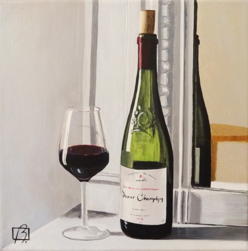 "Wine O’Clock Cinq" original fine art by Andre Beaulieu "Wine O’Clock Cinq" original fine art by Andre Beaulieu