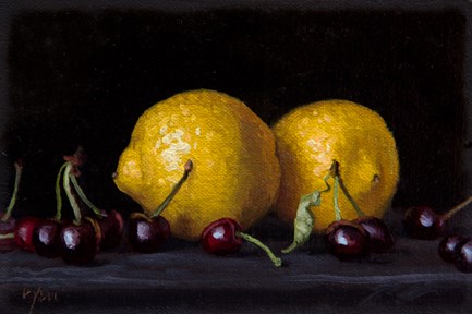 "Lemons and Cherries from Testaccio Market, Rome (Italy 2017 painting #2)" original fine art by Abbey Ryan "Lemons and Cherries from Testaccio Market, Rome (Italy 2017 painting #2)" original fine art by Abbey Ryan
