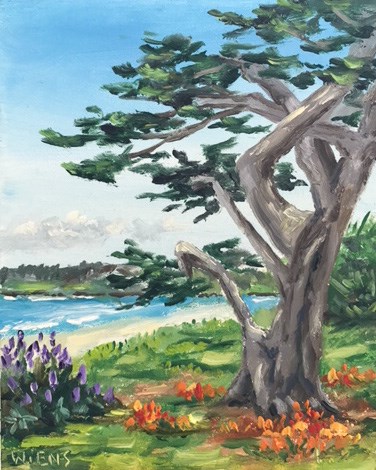 "Carmel Beach Cypress" original fine art by Laura Wiens "Carmel Beach Cypress" original fine art by Laura Wiens