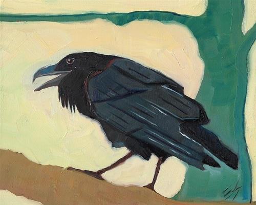 "Raven Reserved" original fine art by Elizabeth See "Raven Reserved" original fine art by Elizabeth See