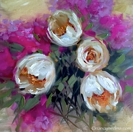 "Summer Morning Tulips" original fine art by Nancy Medina "Summer Morning Tulips" original fine art by Nancy Medina