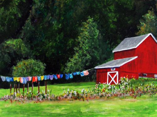 "Rural Laundry" original fine art by Nan Johnson "Rural Laundry" original fine art by Nan Johnson