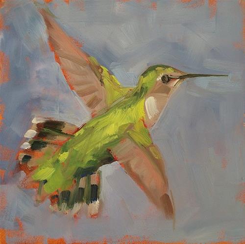 "Green Hummingbird" original fine art by Deborah Newman "Green Hummingbird" original fine art by Deborah Newman
