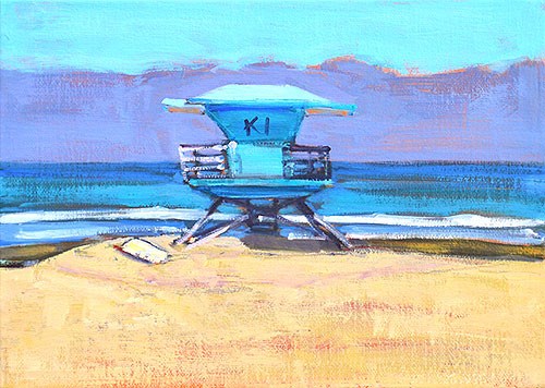 "Coronado Lifeguard Stand" original fine art by Kevin Inman "Coronado Lifeguard Stand" original fine art by Kevin Inman
