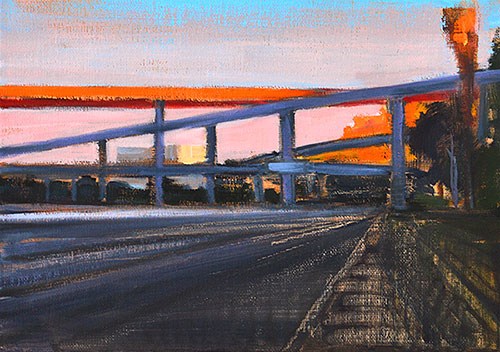 "Dusk, I-5" original fine art by Kevin Inman "Dusk, I-5" original fine art by Kevin Inman