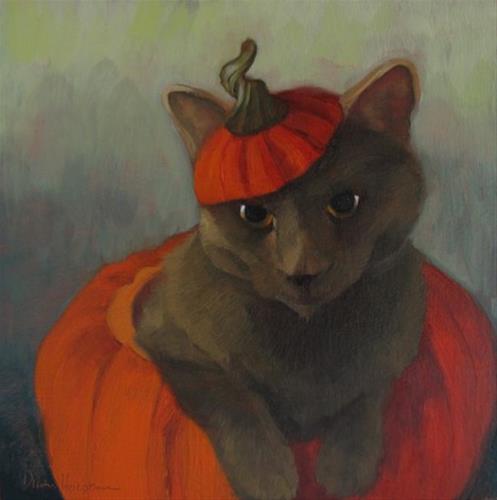 "Holiday Cat I Halloween Coco" original fine art by Diane Hoeptner "Holiday Cat I Halloween Coco" original fine art by Diane Hoeptner