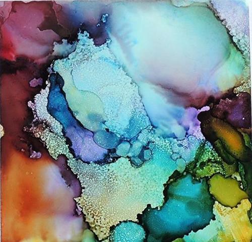 "Original Alcohol Ink Abstract Painting Tender Blossoms by New Orleans Artist Lou Jordan" original fine art by Lou Jordan "Original Alcohol Ink Abstract Painting Tender Blossoms by New Orleans Artist Lou Jordan" original fine art by Lou Jordan