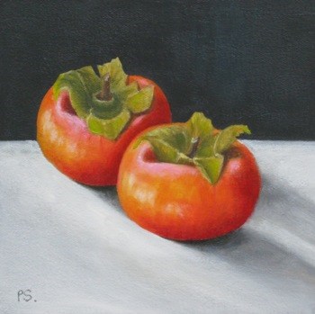 "Persimmons II" original fine art by Pera Schillings "Persimmons II" original fine art by Pera Schillings