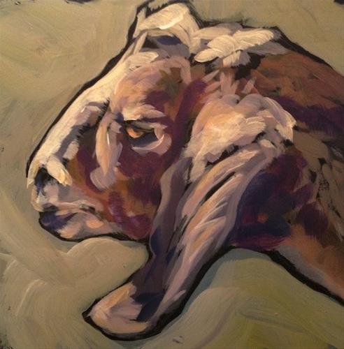 "Billy Goat Gruff" original fine art by Kat Corrigan "Billy Goat Gruff" original fine art by Kat Corrigan