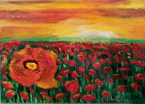 "Sunset Poppies" original fine art by Jo Allebach "Sunset Poppies" original fine art by Jo Allebach