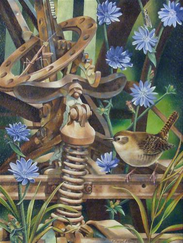 "Wren's Playground" original fine art by Cheryl Plautz "Wren's Playground" original fine art by Cheryl Plautz