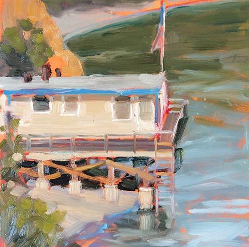 "House Over the Bay" original fine art by Deborah Newman "House Over the Bay" original fine art by Deborah Newman