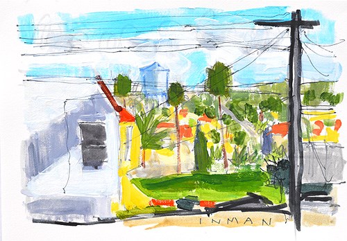 "The View From The Laundromat" original fine art by Kevin Inman "The View From The Laundromat" original fine art by Kevin Inman