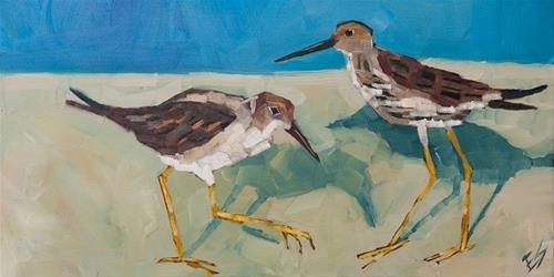 "Sandpipers" original fine art by Elizabeth See "Sandpipers" original fine art by Elizabeth See
