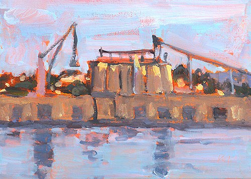 "Docks, San Diego" original fine art by Kevin Inman "Docks, San Diego" original fine art by Kevin Inman