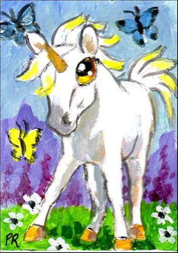 "Little Unicorn" original fine art by Patricia Ann Rizzo "Little Unicorn" original fine art by Patricia Ann Rizzo