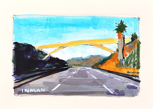 "Rainbow Bridge, Fallbrook" original fine art by Kevin Inman "Rainbow Bridge, Fallbrook" original fine art by Kevin Inman