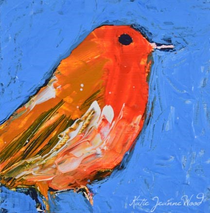 "American robin bird painting No 36" original fine art by Katie Jeanne Wood "American robin bird painting No 36" original fine art by Katie Jeanne Wood