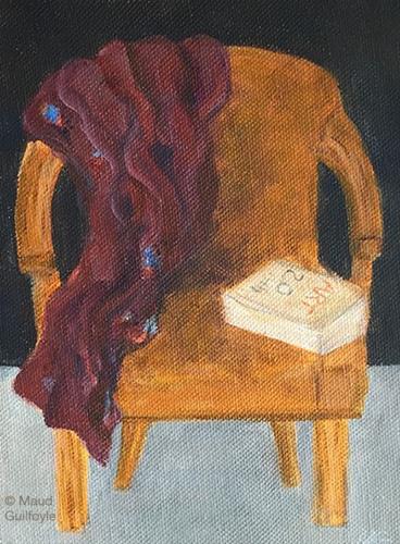 "Homage a Lucian Freud, Model's Chair" original fine art by Maud Guilfoyle "Homage a Lucian Freud, Model's Chair" original fine art by Maud Guilfoyle
