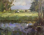 "Painting Cows in Light, Water and shades" original fine art by Roos Schuring "Painting Cows in Light, Water and shades" original fine art by Roos Schuring
