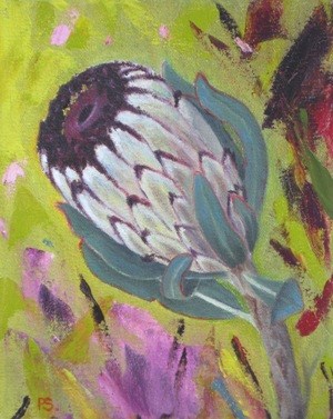 "Wild Protea" original fine art by Pera Schillings "Wild Protea" original fine art by Pera Schillings