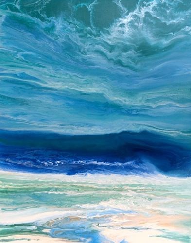 "Original Contemporary Abstract Seascape Beach Painting,Coastal Decor Art Royal Wave III by Colorad" original fine art by Kimberly Conrad "Original Contemporary Abstract Seascape Beach Painting,Coastal Decor Art Royal Wave III by Colorad" original fine art by Kimberly Conrad
