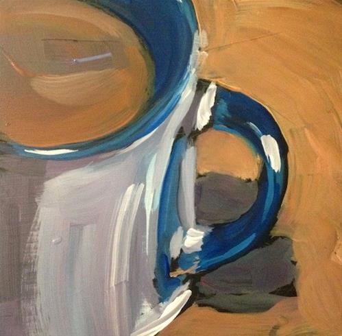 "Blue Trimmed Mug" original fine art by Kat Corrigan "Blue Trimmed Mug" original fine art by Kat Corrigan