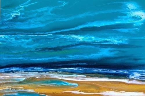 "Contemporary Beach Art, Abstract Seascape Painting, Coastal Art A Beautiful Storm by International" original fine art by Kimberly Conrad "Contemporary Beach Art, Abstract Seascape Painting, Coastal Art A Beautiful Storm by International" original fine art by Kimberly Conrad