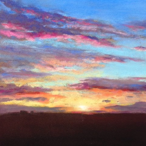 "Sunrise On The Farm" original fine art by Cindy Gillett "Sunrise On The Farm" original fine art by Cindy Gillett
