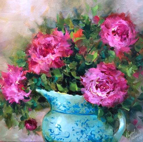 "A New Peony Video - Pink Pirouette Peonies, Step by Step - Nancy Medina Art" original fine art by Nancy Medina "A New Peony Video - Pink Pirouette Peonies, Step by Step - Nancy Medina Art" original fine art by Nancy Medina