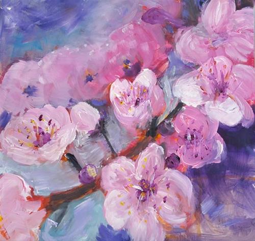 "Cherry Blossoms" original fine art by Lou Belcher "Cherry Blossoms" original fine art by Lou Belcher