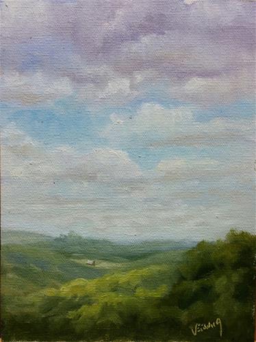 "A break in the clouds-en plein air" original fine art by Veronica Brown "A break in the clouds-en plein air" original fine art by Veronica Brown
