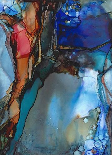 "Abstract Painting, Alcohol Ink BENEATH THE WAVES by New Orleans Artist Lou Jordan" original fine art by Lou Jordan "Abstract Painting, Alcohol Ink BENEATH THE WAVES by New Orleans Artist Lou Jordan" original fine art by Lou Jordan