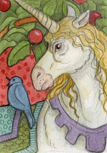 "Medieval Unicorn" original fine art by Lisa Ferguson "Medieval Unicorn" original fine art by Lisa Ferguson