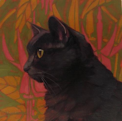 "Coco in Profile, every house needs a cat" original fine art by Diane Hoeptner "Coco in Profile, every house needs a cat" original fine art by Diane Hoeptner