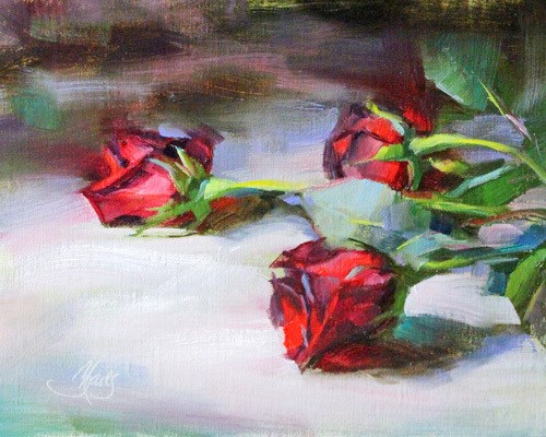 "Red Roses" original fine art by Pamela Blaies "Red Roses" original fine art by Pamela Blaies