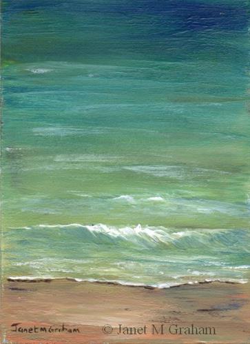 "Seascape 5 ACEO" original fine art by Janet Graham "Seascape 5 ACEO" original fine art by Janet Graham