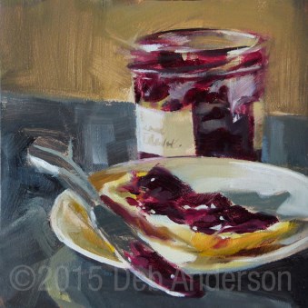 "Oil Painting: Bread and Jam" original fine art by Deb Anderson "Oil Painting: Bread and Jam" original fine art by Deb Anderson