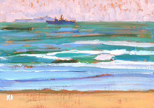 "Troop Ships off Coronado" original fine art by Kevin Inman "Troop Ships off Coronado" original fine art by Kevin Inman
