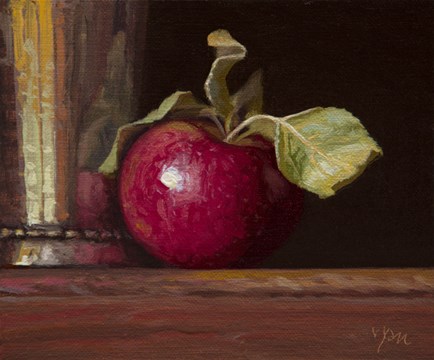 "Silver Cup and Apple with Leaves (+ #digitaldetox Innernet)" original fine art by Abbey Ryan "Silver Cup and Apple with Leaves (+ #digitaldetox Innernet)" original fine art by Abbey Ryan