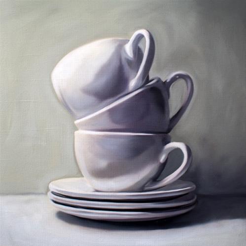 "Stacked Cups and Saucers" original fine art by Lauren Pretorius "Stacked Cups and Saucers" original fine art by Lauren Pretorius