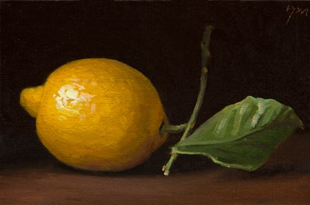 "Hand-picked Lemon with Leaf" original fine art by Abbey Ryan "Hand-picked Lemon with Leaf" original fine art by Abbey Ryan